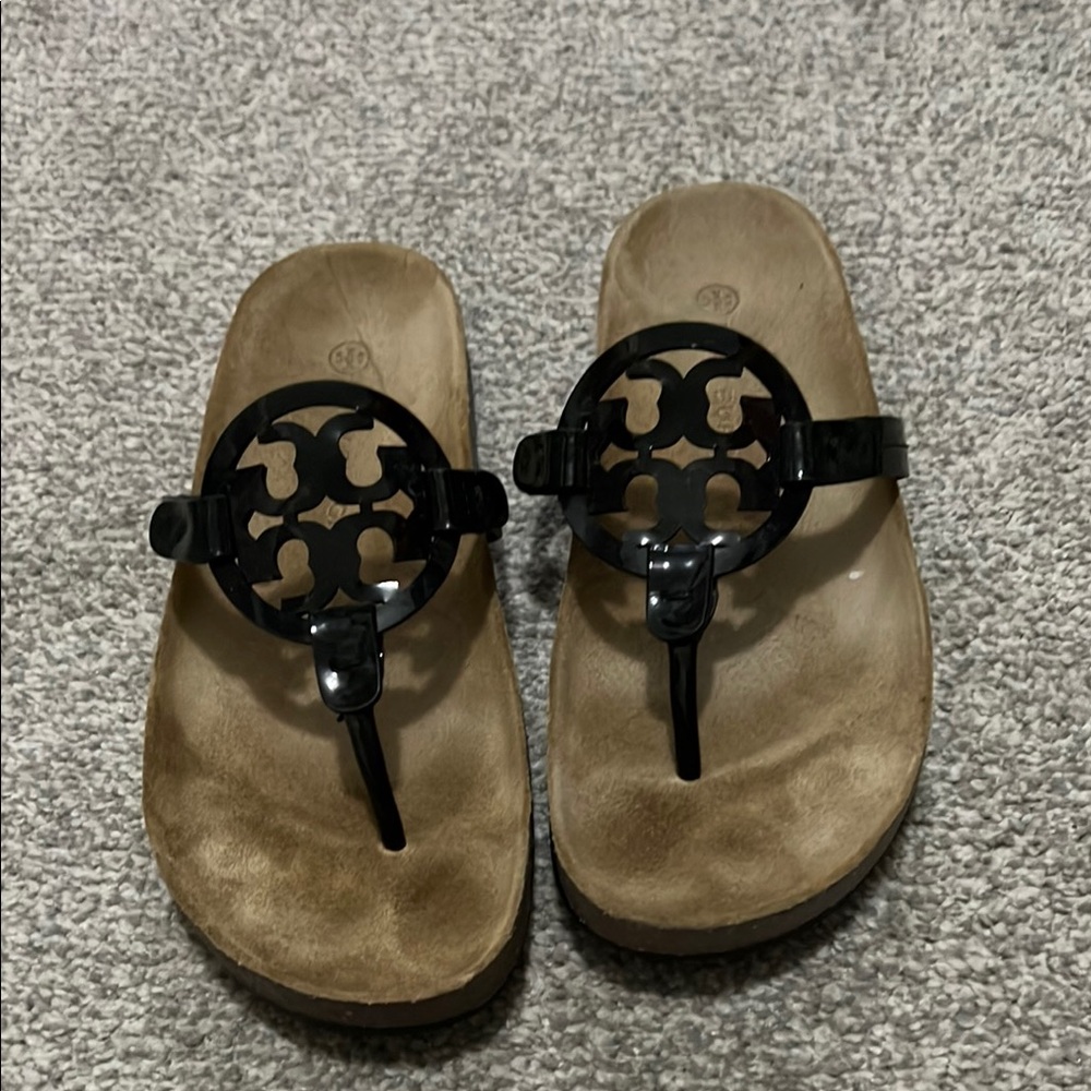 Tory Burch Black Logo Sandals